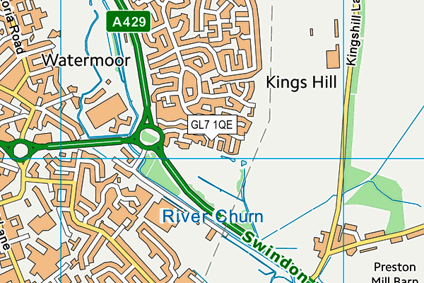 GL7 1QE map - OS VectorMap District (Ordnance Survey)