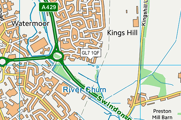 GL7 1QF map - OS VectorMap District (Ordnance Survey)