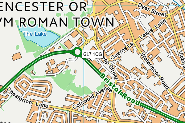 GL7 1QG map - OS VectorMap District (Ordnance Survey)
