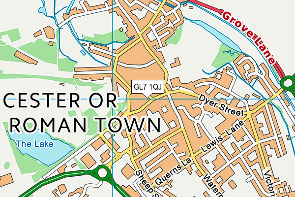 GL7 1QJ map - OS VectorMap District (Ordnance Survey)