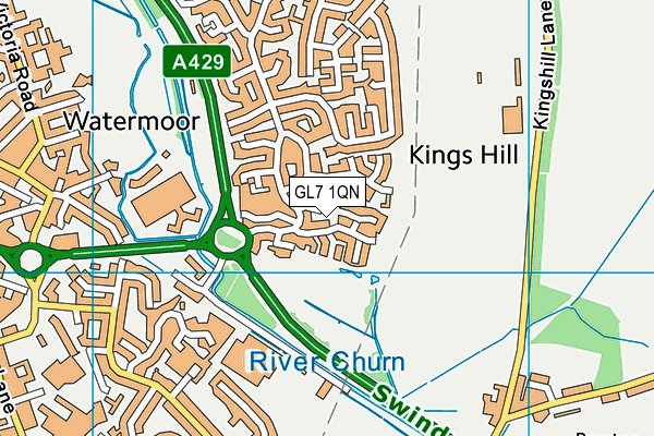 GL7 1QN map - OS VectorMap District (Ordnance Survey)