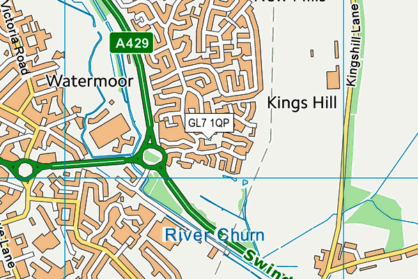 GL7 1QP map - OS VectorMap District (Ordnance Survey)