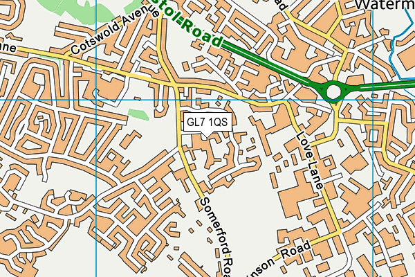 GL7 1QS map - OS VectorMap District (Ordnance Survey)