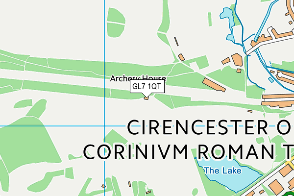 Cirencester Cricket Club map (GL7 1QT) - OS VectorMap District (Ordnance Survey)