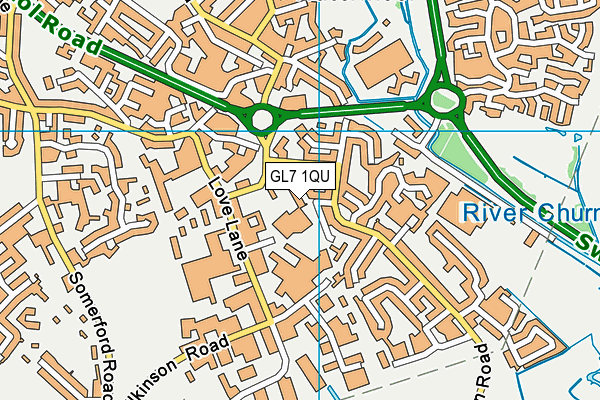 GL7 1QU map - OS VectorMap District (Ordnance Survey)