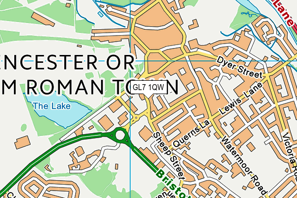 GL7 1QW map - OS VectorMap District (Ordnance Survey)