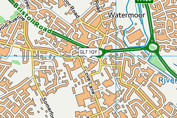 GL7 1QY map - OS VectorMap District (Ordnance Survey)