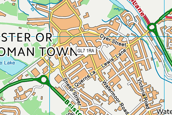GL7 1RA map - OS VectorMap District (Ordnance Survey)
