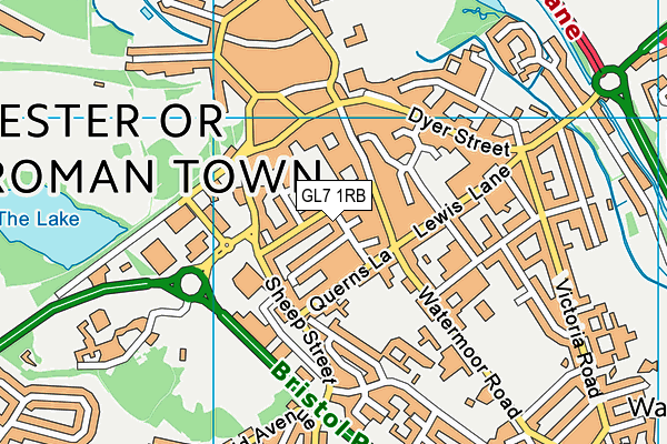 GL7 1RB map - OS VectorMap District (Ordnance Survey)