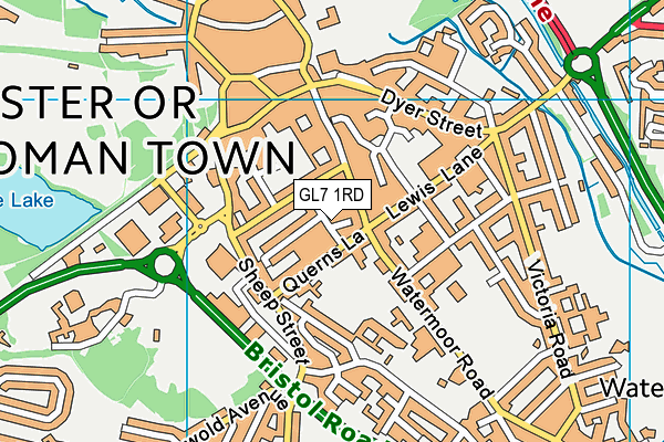 GL7 1RD map - OS VectorMap District (Ordnance Survey)