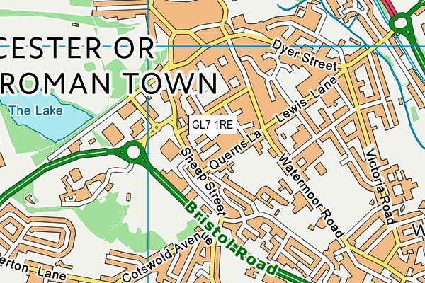 GL7 1RE map - OS VectorMap District (Ordnance Survey)