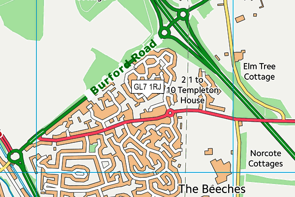 GL7 1RJ map - OS VectorMap District (Ordnance Survey)