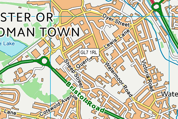 GL7 1RL map - OS VectorMap District (Ordnance Survey)