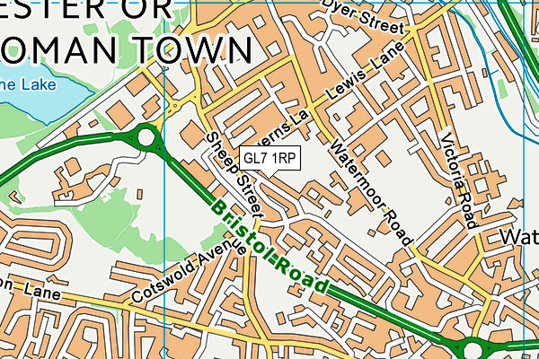 GL7 1RP map - OS VectorMap District (Ordnance Survey)