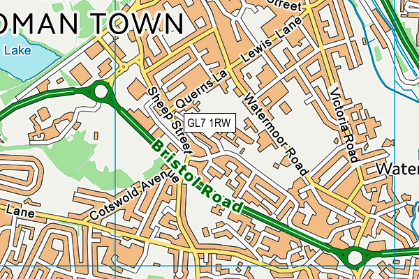 GL7 1RW map - OS VectorMap District (Ordnance Survey)