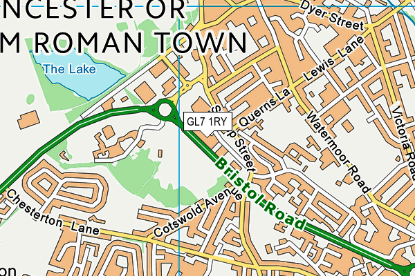 GL7 1RY map - OS VectorMap District (Ordnance Survey)
