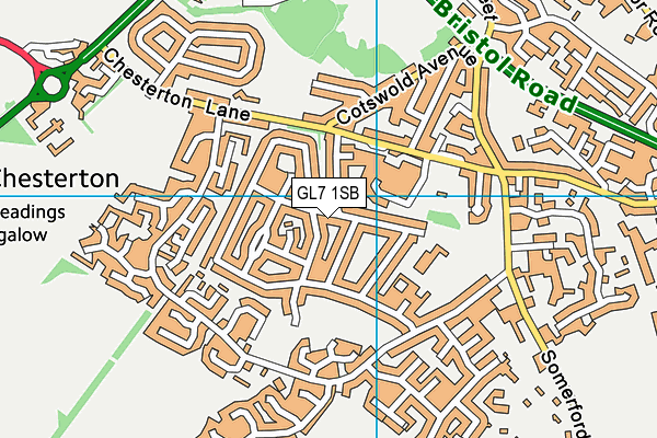 GL7 1SB map - OS VectorMap District (Ordnance Survey)