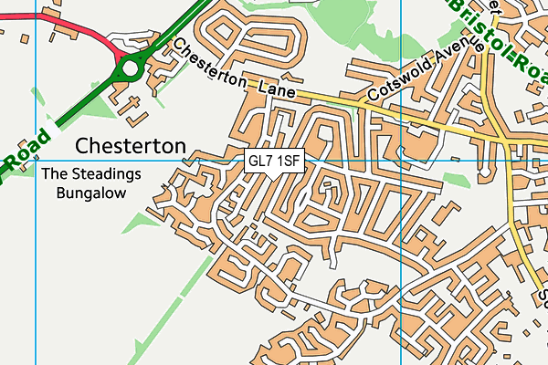 GL7 1SF map - OS VectorMap District (Ordnance Survey)