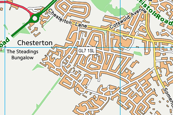 GL7 1SL map - OS VectorMap District (Ordnance Survey)