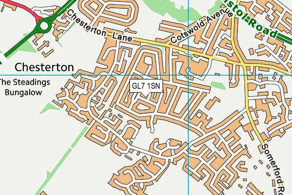 GL7 1SN map - OS VectorMap District (Ordnance Survey)