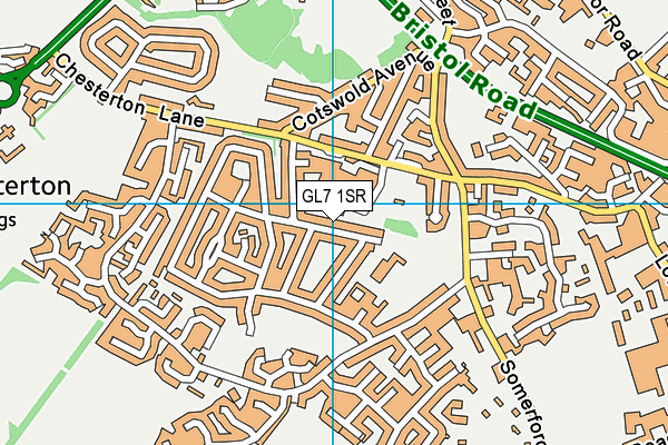 GL7 1SR map - OS VectorMap District (Ordnance Survey)