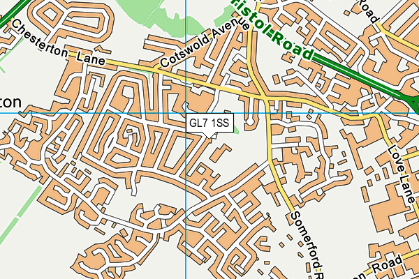 GL7 1SS map - OS VectorMap District (Ordnance Survey)