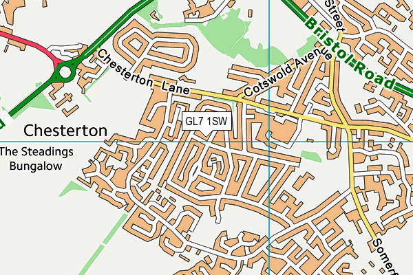 GL7 1SW map - OS VectorMap District (Ordnance Survey)