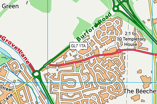 GL7 1TA map - OS VectorMap District (Ordnance Survey)