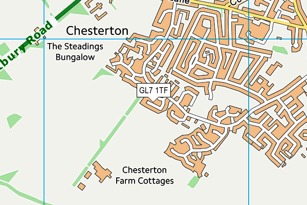 GL7 1TF map - OS VectorMap District (Ordnance Survey)