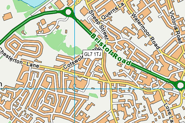 GL7 1TJ map - OS VectorMap District (Ordnance Survey)