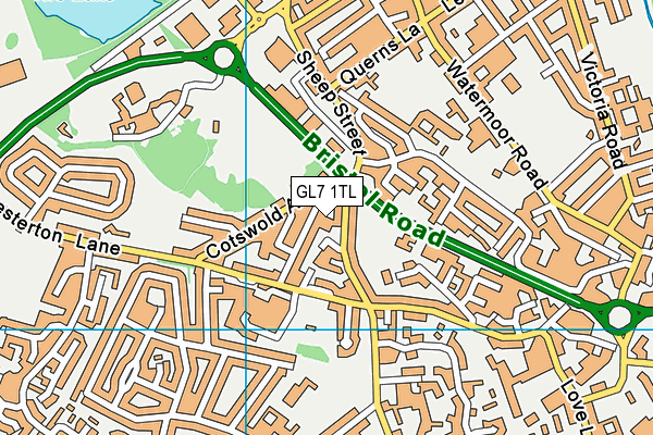 GL7 1TL map - OS VectorMap District (Ordnance Survey)