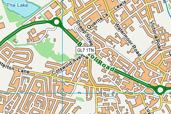 GL7 1TN map - OS VectorMap District (Ordnance Survey)