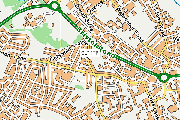 GL7 1TP map - OS VectorMap District (Ordnance Survey)