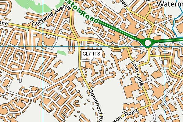 GL7 1TS map - OS VectorMap District (Ordnance Survey)