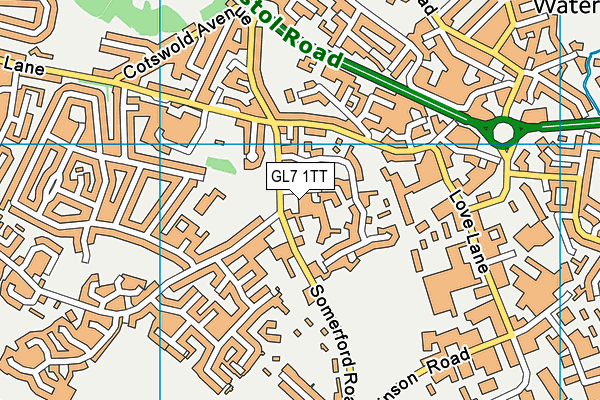 GL7 1TT map - OS VectorMap District (Ordnance Survey)