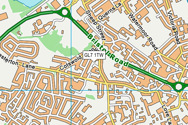 GL7 1TW map - OS VectorMap District (Ordnance Survey)