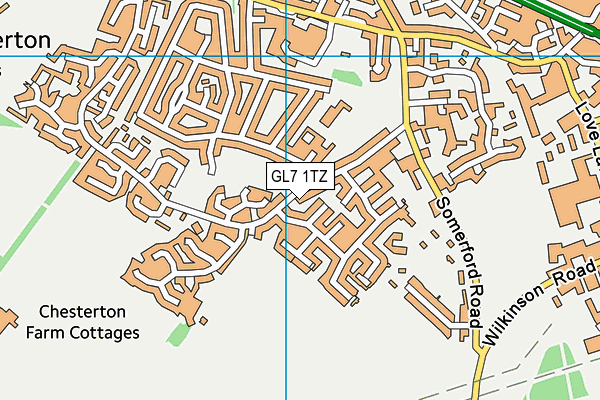 GL7 1TZ map - OS VectorMap District (Ordnance Survey)