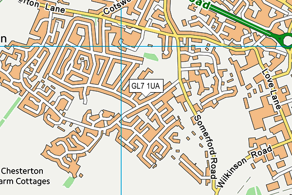 GL7 1UA map - OS VectorMap District (Ordnance Survey)