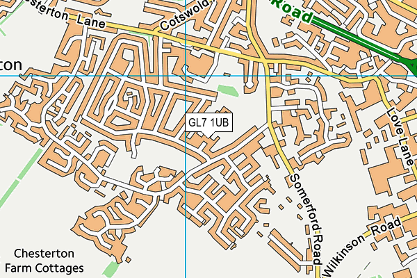 GL7 1UB map - OS VectorMap District (Ordnance Survey)