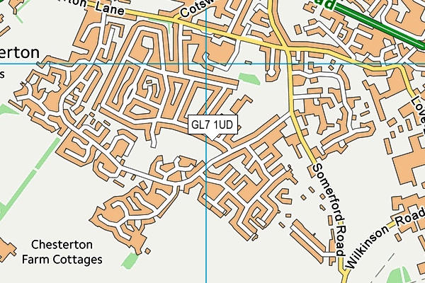 GL7 1UD map - OS VectorMap District (Ordnance Survey)