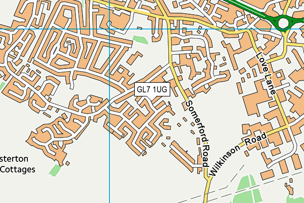 GL7 1UG map - OS VectorMap District (Ordnance Survey)