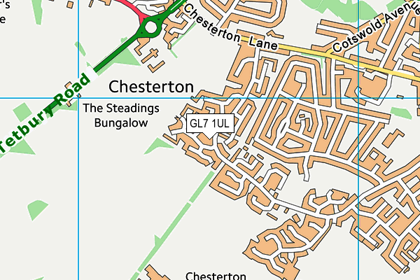 GL7 1UL map - OS VectorMap District (Ordnance Survey)