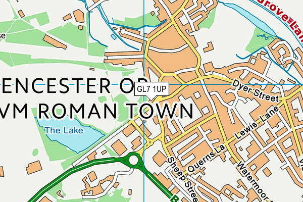 GL7 1UP map - OS VectorMap District (Ordnance Survey)