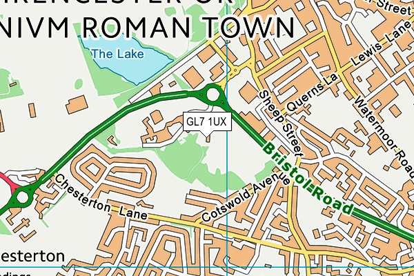 GL7 1UX map - OS VectorMap District (Ordnance Survey)