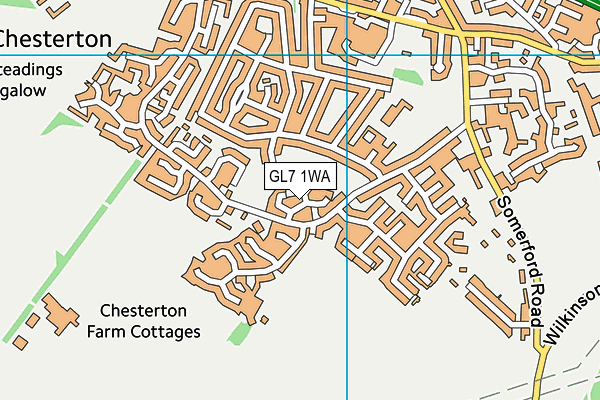 GL7 1WA map - OS VectorMap District (Ordnance Survey)