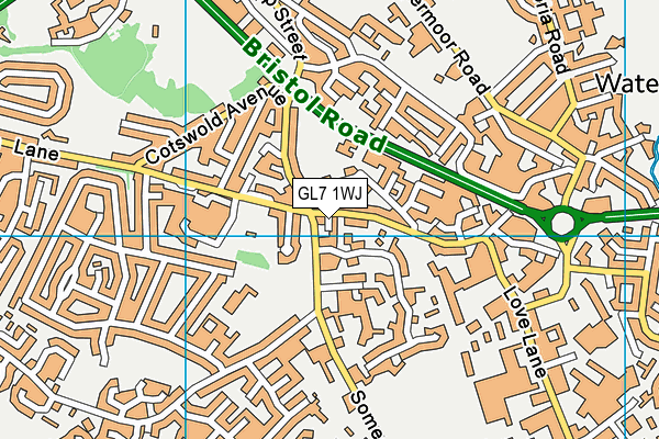 GL7 1WJ map - OS VectorMap District (Ordnance Survey)