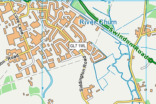 GL7 1WL map - OS VectorMap District (Ordnance Survey)