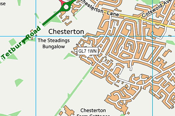 GL7 1WN map - OS VectorMap District (Ordnance Survey)