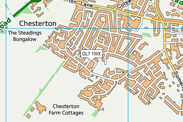 GL7 1WX map - OS VectorMap District (Ordnance Survey)