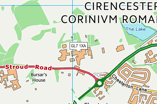 Cirencester College map (GL7 1XA) - OS VectorMap District (Ordnance Survey)